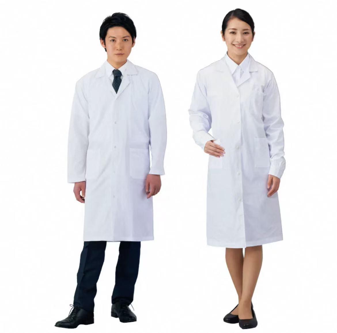 白大褂松紧袖白大褂厚新男款女款防护工作衣实验室长袖冬季工作服